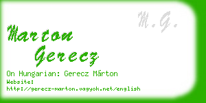 marton gerecz business card
