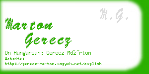 marton gerecz business card